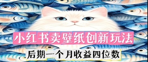 小红书卖壁纸创新玩法，后期一个月收益四位数-创业项目网
