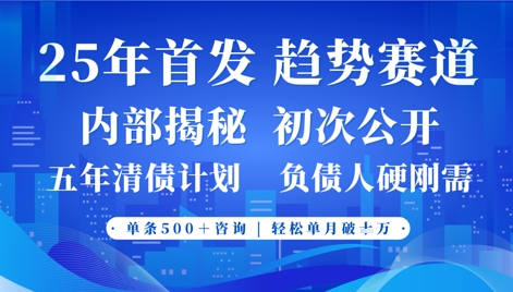 2025年首次公开，真正的事业型赛道，客咨不断，单月轻松破W-创业项目网