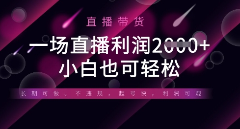 半无人直播带货，一场利润数张，适合所有平台玩法，小白也可轻松实操变现-创业项目网