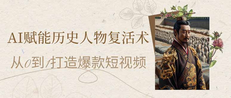 AI赋能历史人物复活术：从0到1打造爆款短视频-创业项目网
