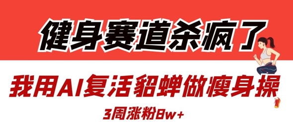 健身赛道杀疯了？我用AI复活貂蝉做瘦身操，3周涨粉8W-创业项目网
