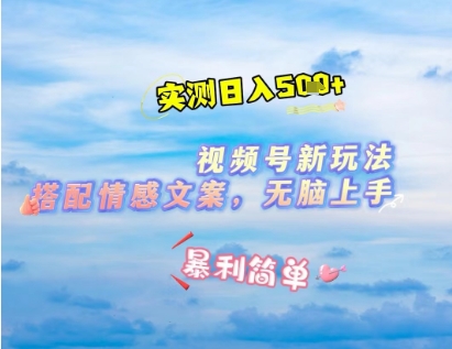 微信视频号最新玩法，表情包搭配情感文案，2分钟一条原创作品，简单好上手，轻松日入500+-创业项目网