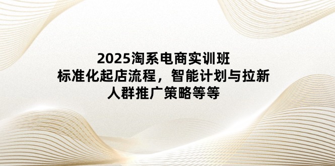 2025淘系电商实训班：标准化起店流程，智能计划与拉新，人群推广策略等等-创业项目网