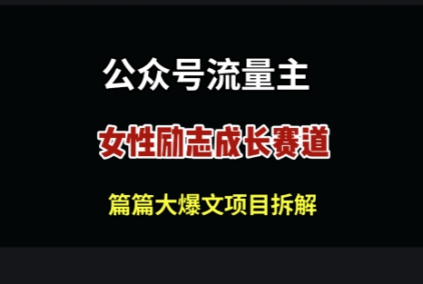 公众号女性励志赛道，万次阅读收益100+-创业项目网