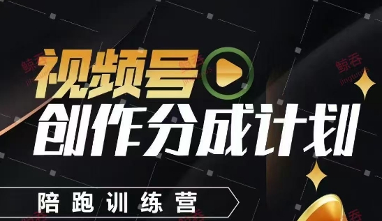 视频号创作分成计划陪跑训练营，手把手教会你如何制作视频，细水长流型项目-创业项目网