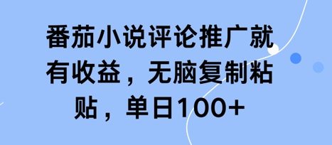 番茄小说评论推广就有收益，无脑复制粘贴，单日100+-创业项目网