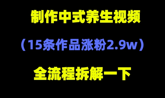 deepseek+中式养生，14条视频涨粉2.4W+，全新流量密码-创业项目网