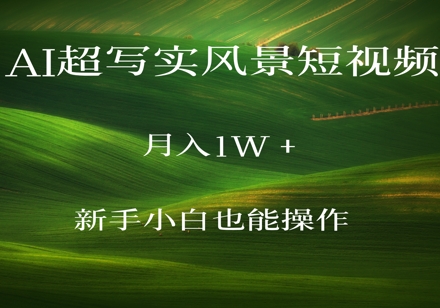 AI超写实风景短视频，月入1w，新手小白都能操作-创业项目网