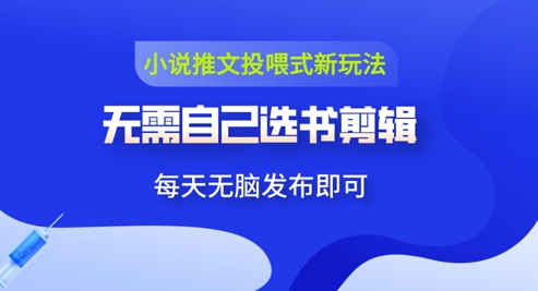 小说推文视频投喂新玩法：无需自己选书剪辑，领取视频发布即可，可批量操作-创业项目网