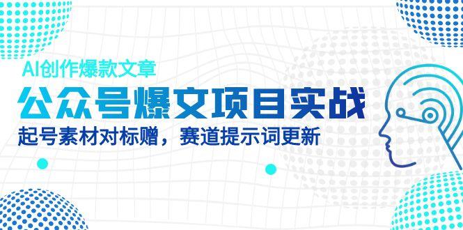 公众号爆文项目实战，AI创作爆款文章，起号素材对标赠（附赛道AI提示词）-创业项目网