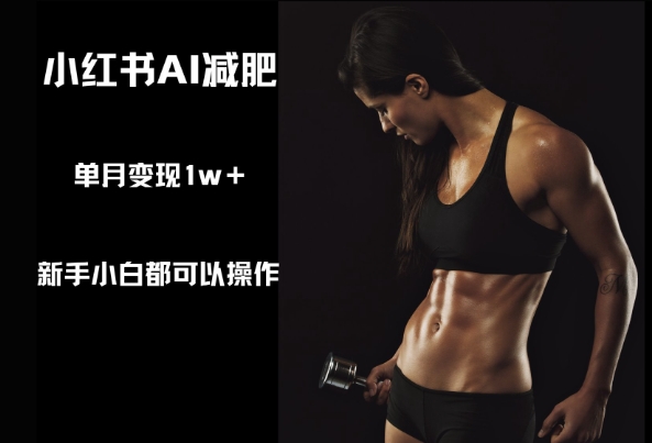 小红书AI减肥，新手小白都可以操作，单月变现1w+-创业项目网