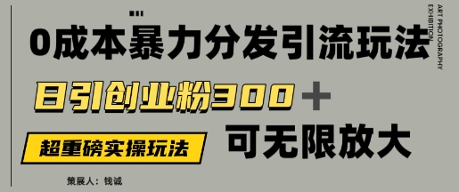 价值5980的0成本暴力引流玩法，日引创业粉300+，可无限放大-创业项目网