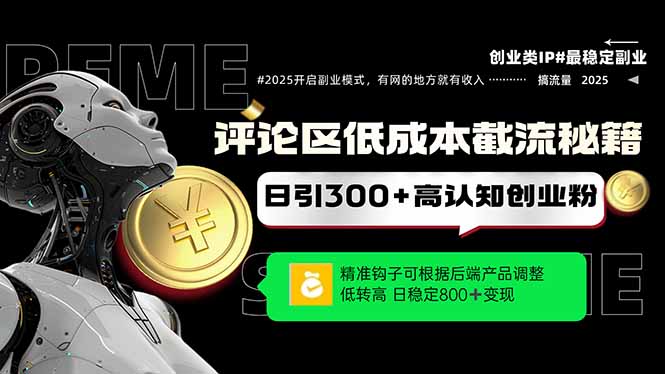评论区低成本引流秘籍，精准钩子直击用户，单账号日增300+创业粉-创业项目网