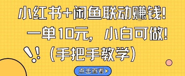 小红书+闲鱼联动挣钱，一单10元，小白可做-创业项目网