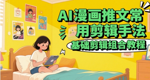 AI漫画推文常用剪辑手法，基础剪辑组合教程-创业项目网