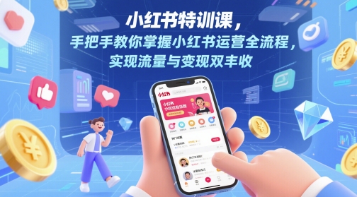 小红书特训课，手把手教你掌握小红书运营全流程，实现流量与变现双丰收-创业项目网