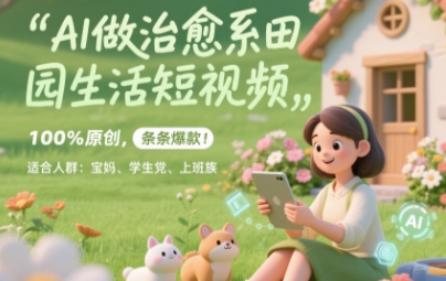 AI做治愈系田园生活短视频，100%原创，条条爆款，无脑矩阵， 适合小白-创业项目网