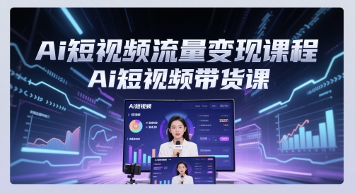 Ai短视频流量变现课程，Ai短视频带货课-创业项目网
