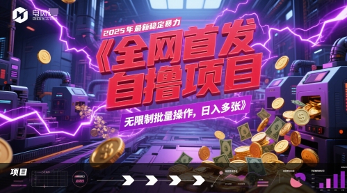 全网首发，2025年最新稳定暴力全自动自撸项目，无限制批量操作，日入500+-创业项目网