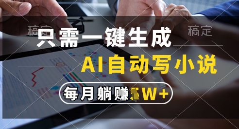 只需一键生成，AI全自动写小说，可一键生成120w字，每月躺着收益过1w+-创业项目网