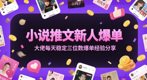 小说推文新人爆单大佬每天稳定三位数爆单经验分享-创业项目网