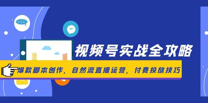 视频号实战全攻略，爆款脚本创作，自然流直播运营，付费投放技巧-创业项目网