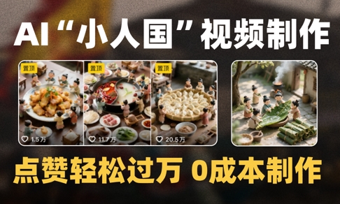 爆款1000W+播放微缩景观迷你小人国AI视频，0成本制作全流程教学-创业项目网