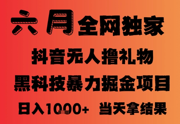 25年6月抖音无人直播最新暴力撸音浪掘金，小白可做，可批量矩阵放大，长期稳定日入1000+-创业项目网