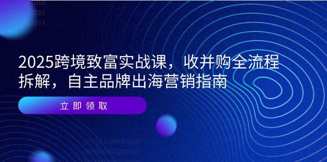 2025跨境致富实战课，收并购全流程拆解，自主品牌出海营销指南-创业项目网
