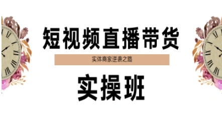 短视频直播带货实操班，实体商家逆袭之路-创业项目网