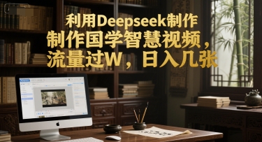 利用Deepseek制作国学智慧视频，流量过W，日入几张-创业项目网