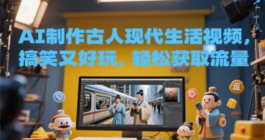 AI制作古人现代生活视频，搞笑又好玩，轻松获取流量-创业项目网