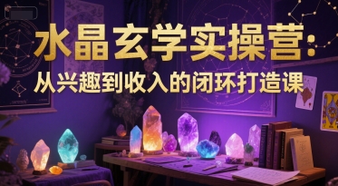 水晶玄学实操营：从兴趣到收入的闭环打造课-创业项目网