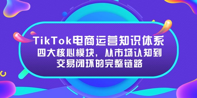 TikTok电商运营知识体系：四大核心模块，从市场认知到交易闭环的完整链路-创业项目网