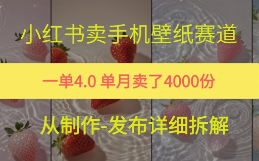 小红薯手机壁纸变现，4块钱一张的图，单月卖了5000份-创业项目网