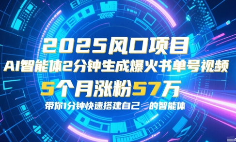 AI智能体2分钟一键生成爆火书单号原创视频，5个月涨粉57w，带你零代码1分钟搭建智能体-创业项目网