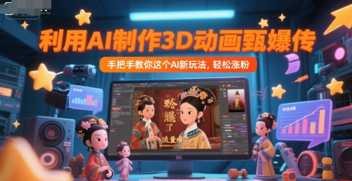 利用AI制作3D动画甄嬛传，流量爆了，手把手教你这个AI新玩法，轻松涨粉-创业项目网