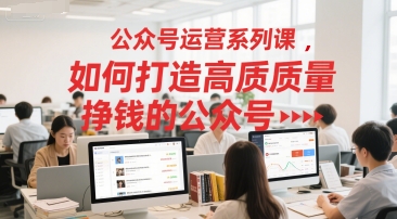公众号运营系列课，如何打造高质量挣钱的公众号-创业项目网