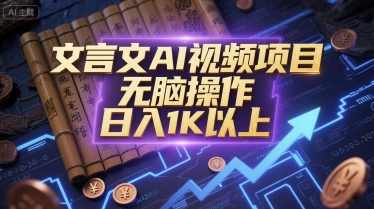 文言文AI视频项目，无脑操作，日入1000以上-创业项目网
