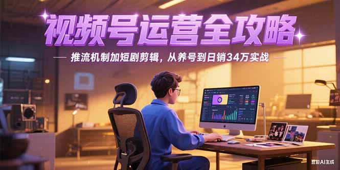 2025视频号运营全攻略，推流机制加短剧剪辑，从养号到日销34万实战-创业项目网