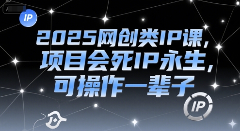 2025网创类IP课，项目会死IP永生，可操作一辈子-创业项目网