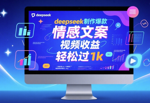 deepseek制作爆款 情感文案 视频收益 轻松过1k-创业项目网