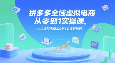 拼多多全域虚拟电商从零到1实操课，小白虚拟电商从0到1实操到精通-创业项目网