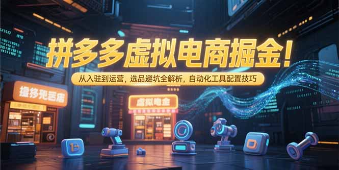 拼多多虚拟电商掘金：从入驻到运营，选品避坑全解析，自动化工具配置技巧-创业项目网