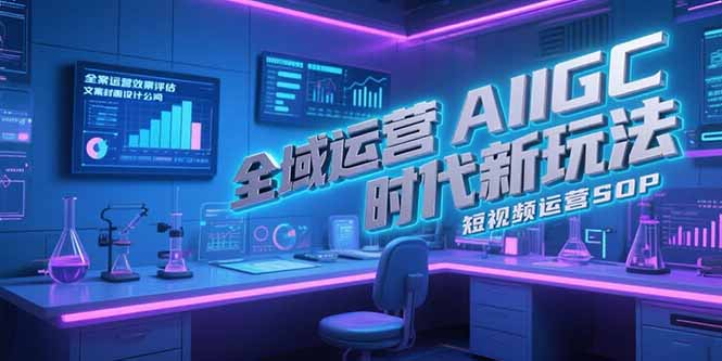 全域运营AIGC时代新玩法，文案封面设计公式，短视频运营SOP-创业项目网