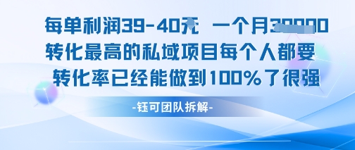 每单利润40，一个月7000+，转化最高的私域项目，每个人都要的产品，转化率已经能做到100%-创业项目网
