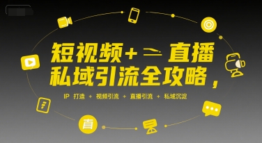 短视频+直播私域引流全攻略，IP打造 +视频引流 +直播引流 +私域沉淀-创业项目网