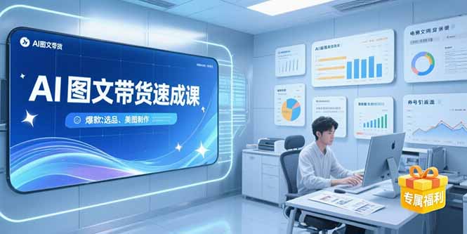 AI图文带货速成课，养号引流秘籍，爆款选品策略，美图制作全流程-创业项目网