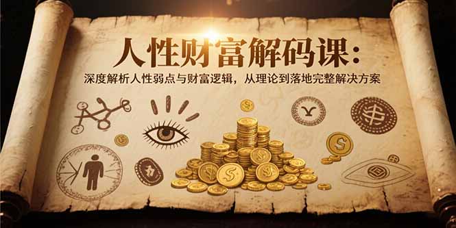 人性财富解码课6.0：深度解析人性弱点与财富逻辑，理论到落地完整解决方案-创业项目网