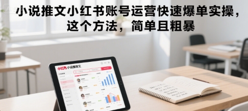 小说推文小红书账号运营快速爆单实操，这个方法，简单且粗暴-创业项目网